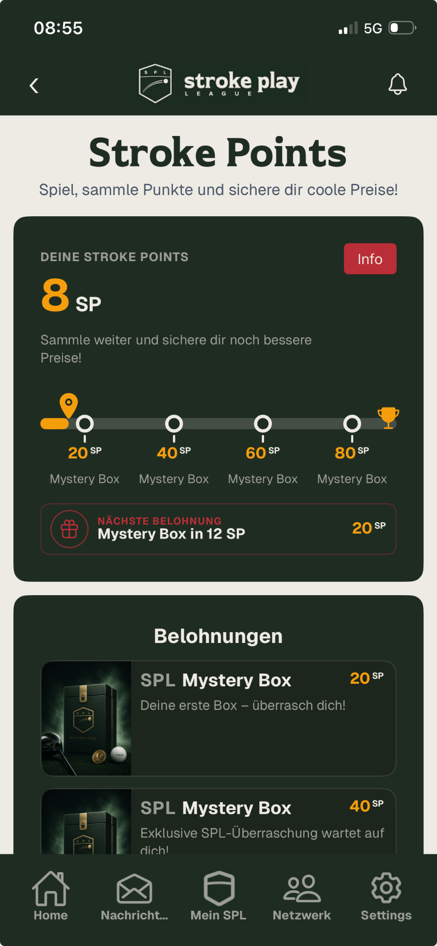 SPL App – Matchpoints Übersicht