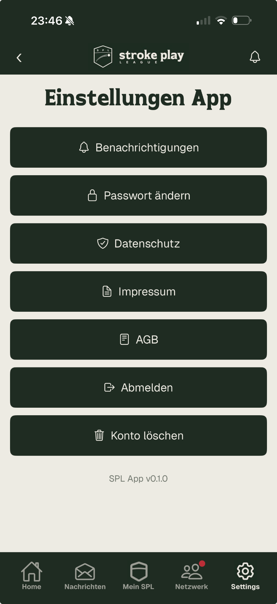 Datenschutz & Sicherheit – App Screenshot