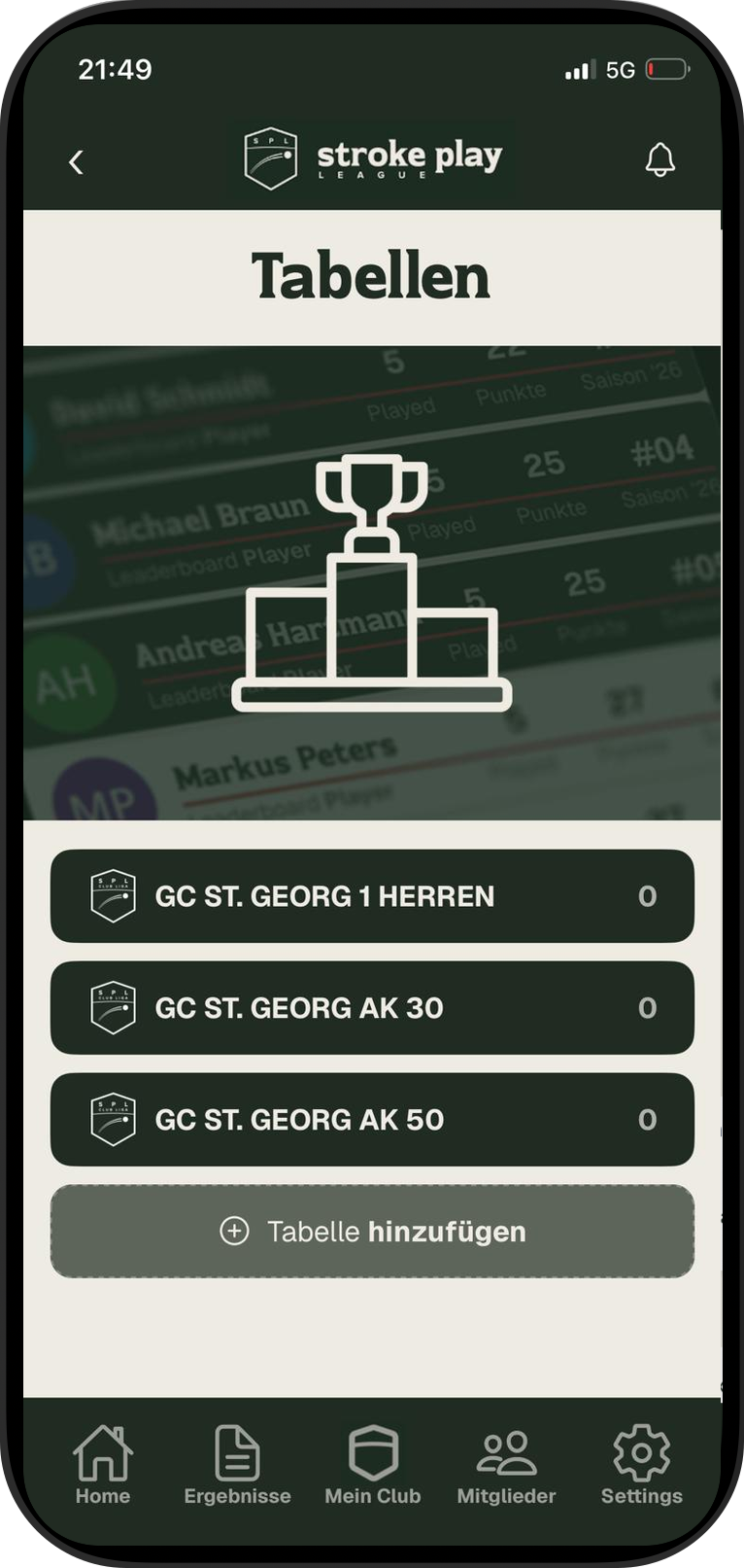 SPL App – Ranglisten